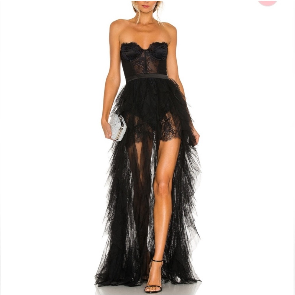 For Love And Lemons Black Strapless Dress